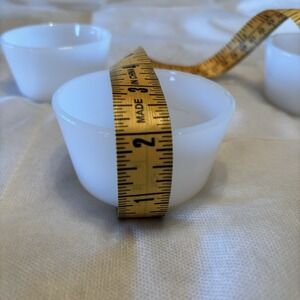 Set Of 4 ~Vintage Glassbake 4oz Milk Glass Custard Cups ~Oven